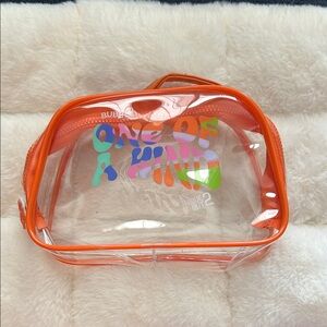 Clear Orange BUBBLE brand Makeup Bag
